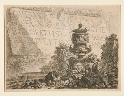 Címlap: Giambattista Piranesi velencei építész rajzolta és metszett Róma látképei, Vedute di Roma alkotó: Giovanni-Battista Piranesi