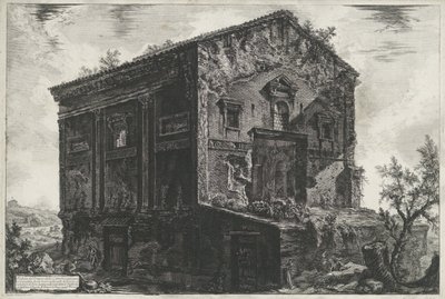 Tombe van Aspasia Annia Regilla Rómában Kilátás a Camene-templomra (cím a tárgyon) Gezichten op Rome (sorozat címe) Róma kilátásai, amelyeket Giambattista Piranesi építész, Ve (nez) iano tervezett és vésett (sorozat címe) alkotó: Giovanni Battista Piranesi