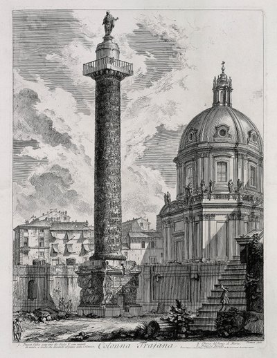 Traianus oszlopa (a Vedute di Roma című műből) alkotó: Giovanni Battista Piranesi