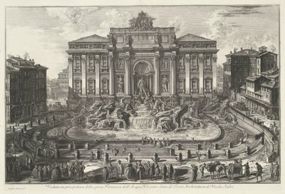 Trevifontein te Róma Perspektivikus nézet a nagy Fontana dell