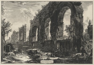 A nerói vízvezetékek maradványai (a Vedute di Roma című műből) alkotó: Giovanni Battista Piranesi