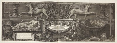 „Vázák, gyertyatartók, ciszternák, szarkofágok...”, címlap a köt. én alkotó: Giovanni Battista Piranesi