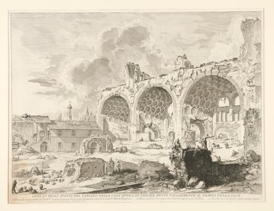 Kilátás Néró étkezőjének maradványaira alkotó: Giovanni Battista Piranesi