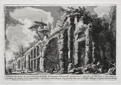 Kilátás a Monte Celio lejtőit borító falakra alkotó: Giovanni Battista Piranesi
