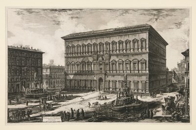 Kilátás a Palazzo Farnese-ra (Palazzo Farnese), a Vedute di Roma városából alkotó: Giovanni-Battista Piranesi