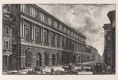 A Palazzo Stopani látképe. Raffaello da Urbino építészete, a Vedute di Roma (Róma látképei) című sorozatból alkotó: Giovanni Battista Piranesi