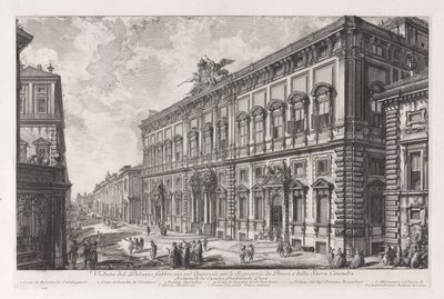 Kilátás a Kvirinálra épült Palazzo-ra, a nadrágtartó és a szent tanács számára), Vedute di Roma városából alkotó: Giovanni Battista Piranesi