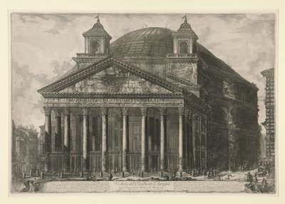 Agrippa Pantheonjának látképe, ma a Santa Maria ad Martyres-templom, a Vedute di Roma sorozatból alkotó: Giovanni Battista Piranesi