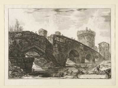 Kilátás a Luganói hídra az l alkotó: Giovanni-Battista Piranesi