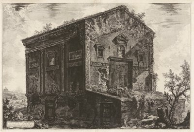 Kilátás a Camene-templomra az ókorban, erdővel körülvéve az Egeria völgyében alkotó: Giovanni-Battista Piranesi