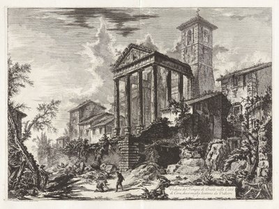 A corai Herkules-templom látképe, Velletritől tíz mérföldre, a „Róma látképei” című műből alkotó: Giovanni Battista Piranesi