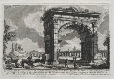 Kilátás a Gallienus-ívre. alkotó: Giovanni Battista Piranesi