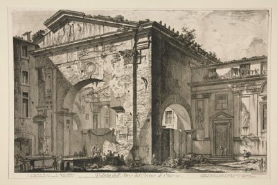 Octavia oszlopcsarnokának átriuma, a Vedute di Roma sorozatból alkotó: Giovanni Battista Piranesi