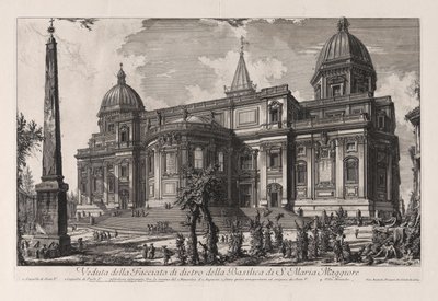 A Santa Maria Maggiore-bazilika hátsó homlokzatának látképe, a Vedute di Roma (Róma látképei) című sorozatból alkotó: Giovanni Battista Piranesi