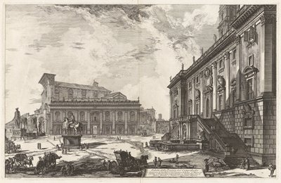 Kilátás a Piazza del Campidoglio-ra, a Vedute di Roma felől (Róma látképe) alkotó: Giovanni Battista Piranesi