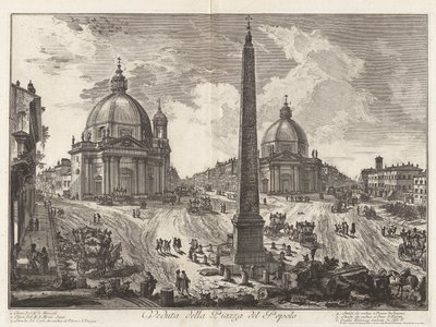 Kilátás a Piazza del Popolo-ra, a Vedute di Roma felől (Róma látképe) alkotó: Giovanni Battista Piranesi