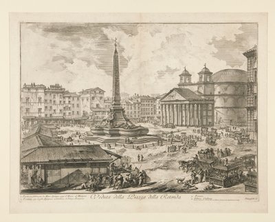 Kilátás a Piazza della Rotonda térre, a Római kilátásból alkotó: Giovanni-Battista Piranesi