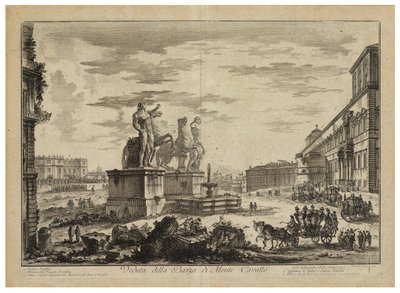 Kilátás a Piazza di Monte Cavallo-ra (Quirinale) alkotó: Giovanni Battista Piranesi