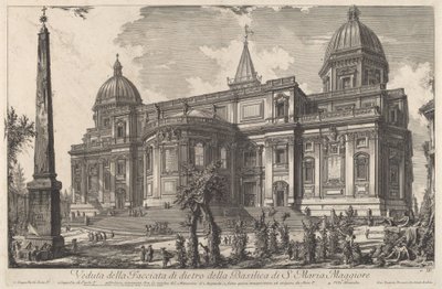 Kilátás a S. Maria Maggiore-bazilika hátsó homlokzatára alkotó: Giovanni Battista Piranesi