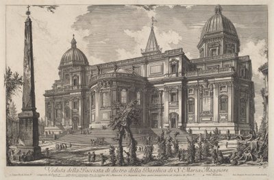 A Santa Maria Maggiore-bazilika hátsó homlokzatának látképe alkotó: Giovanni Battista Piranesi