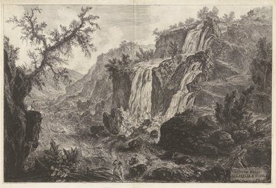 Veduta delle Cascatelle a Tivoli (Kis vízesések kilátása Tivoliban), Vedute di Roma (Róma kilátás) alkotó: Giovanni-Battista Piranesi