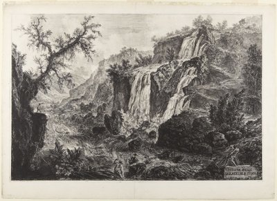 A tivoli kis vízesések látképe alkotó: Giovanni Battista Piranesi