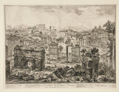 Kilátás a Campo Vaccino-ra, a Római kilátásból alkotó: Giovanni Battista Piranesi