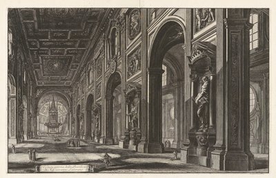 Belső kilátás a San Giovanni Laterano-bazilikára, a Vedute di Roma felől (Róma látképe) alkotó: Giovanni-Battista Piranesi