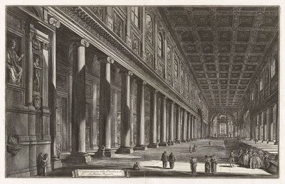 A Santa Maria Maggiore-bazilika belső látképe, a Vedute di Roma (Római látképek) sorozatból alkotó: Giovanni Battista Piranesi
