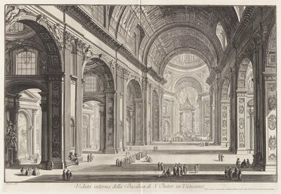 A Szent Péter-bazilika belső képe alkotó: Giovanni-Battista Piranesi