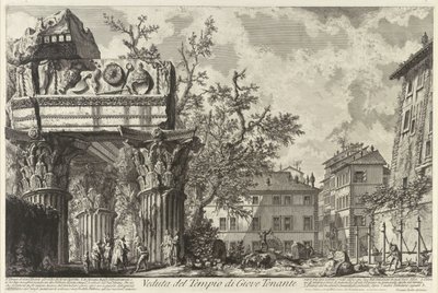 Veduta Jupiter Tonans templomával, c. 1755 alkotó: Giovanni Battista Piranesi