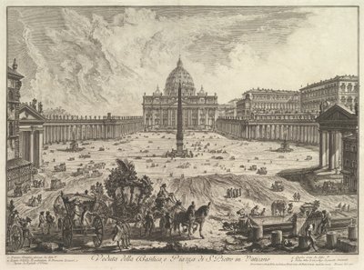 A Szent Péter-bazilika és a vatikáni tér látképe, a Vedute di Roma (Római látképek) sorozatból alkotó: Giovanni Battista Piranesi