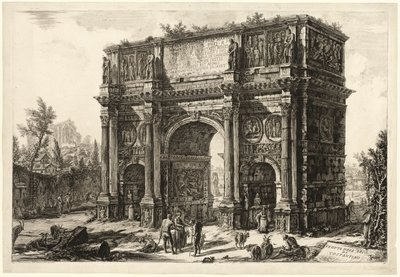 Kilátás a Konstantin diadalívére, a Római kilátásból alkotó: Giovanni-Battista Piranesi