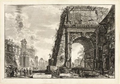 Kilátás a Titus diadalívre, a Római kilátásból alkotó: Giovanni Battista Piranesi