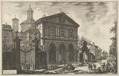 A San Sebastiano fuori delle mura-bazilika [Szent Sebestyén a falakon kívül] látképe a Via Appián, a Vedute di Roma (Római látképek) sorozatból alkotó: Giovanni Battista Piranesi