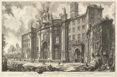 Kilátás a Gerusalemme-i S. Croce-bazilika homlokzatára [a jerusi Szent Kereszt..., kb. 1750. alkotó: Giovanni Battista Piranesi