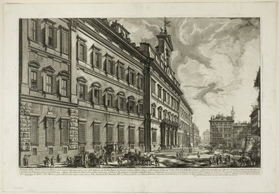 Kilátás a Palazzo di Montecitorióra, a Római kilátásból alkotó: Giovanni Battista Piranesi