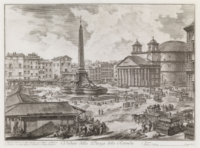 A Piazza della Rotonda látképe, a Vedute di Roma sorozatból alkotó: Giovanni Battista Piranesi