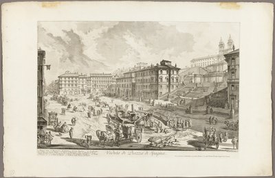 Kilátás a Piazza di Spagna-ra, a Római kilátásból alkotó: Giovanni-Battista Piranesi