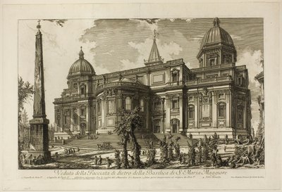 Kilátás a S. Maria Maggiore-bazilika hátsó bejáratára a Római kilátásból alkotó: Giovanni-Battista Piranesi