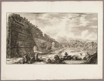 A prétoriánus erőd [a Poecile] maradványainak látképe, Hadrianus villája, Tivoli, a Views of Rome (Róma látképei) című képből. alkotó: Giovanni Battista Piranesi
