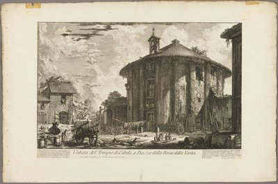 Ansicht des Tempels der Kybele auf der Piazza der Bocca della Verità, aus Ansichten von Rom von Giovanni-Battista Piranesi