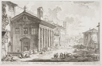 Kilátás a Fortuna Virilis templomra, ma az örmény S. Maria Egiziaca templomra, 1760-78 körül (rézkarc) alkotó: Giovanni Battista Piranesi