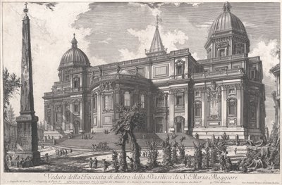 Kilátás a S. Maria Maggiore-bazilika hátsó bejáratára, 1760-1778 körül (rézkarc) alkotó: Giovanni Battista Piranesi