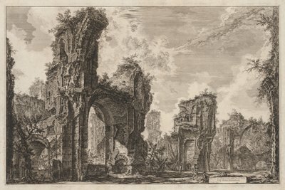 Kilátás Rómára: Sisto romjai vagy az Antoninus-fürdő nagytermének mindkettő alkotó: Giovanni Battista Piranesi