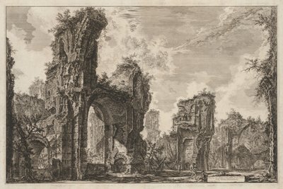 Kilátás Rómára: Sisto romjai vagy az Antoninus-fürdő nagytermének mindkettő, 1765. alkotó: Giovanni Battista Piranesi