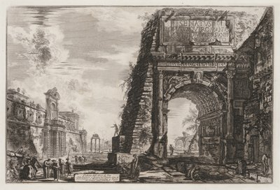Róma látképei: The Arch vagy Titus, 1776. alkotó: Giovanni Battista Piranesi