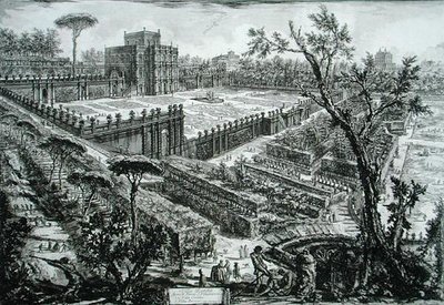 Villa Pamphili, a „Különféle építészeti munkák, perspektívák, groteszkek, régiségek” című művéből, 1743-ban (metszet) alkotó: Giovanni Battista Piranesi