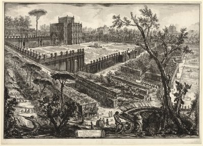 Villa Pamphili a Porta S. Pancrazio mellett, a Római kilátásból alkotó: Giovanni Battista Piranesi
