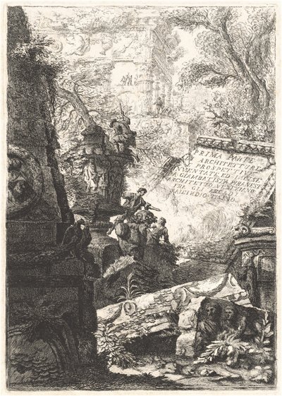 Első rész; Groteszkek; Börtönök; Bármilyen nézet...; Octavian Augustus trófeái alkotó: Giovanni Battista Piranesi and Francesco Piranesi